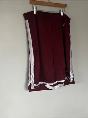 Champion 90’s Maroon Women's Athletic Basketball Shorts with White Trim thumbnail 3