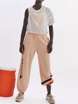 NWT Free People Movement Inspire Tee White Peach Pastel Combo Size Large thumbnail 4