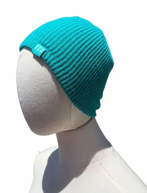 Burton Teal Turquoise Ribbed Knit Beanie One Size Slouch Snowboard Winter Hat thumbnail 1