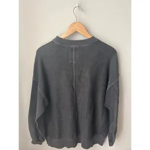 Aerie Vacay Crew Sweatshirt Smoked Gray XXS Oversized thumbnail 4