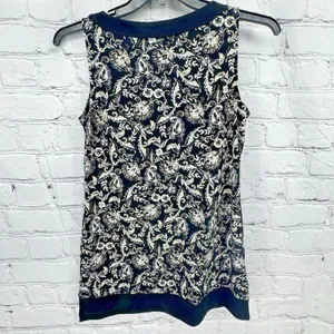 White House Black Market Top Women's S Floral Sleeveless Tunic Dressy Stretch thumbnail 2