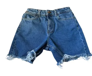 Wrangler High-Rise Denim Cutoff Shorts, Medium Wash, Women's Size 27 thumbnail 1