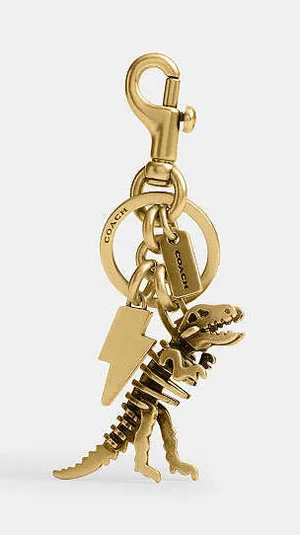 Coach Metal Small Rexy T-Rex Skeleton Puzzle Bag Charm Keychain CCE75 Brass thumbnail 1