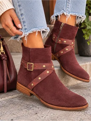 Kork-Ease Kenai Boots leather ankle boots burgundy 6.5 NEW thumbnail 3