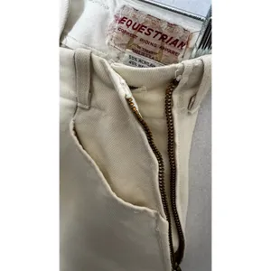 1970s Vintage Equestrian Riding Breeches Cream XXS XS Side Zip Jodhpurs thumbnail 8