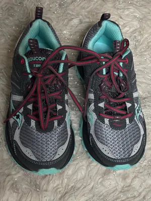 Saucony Women's Gray/Teal Trail Excursion Hiking Running Shoes Size USA 6 thumbnail 5