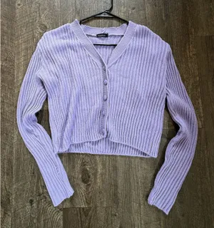 Purple Boohoo Cardigan Sweater thumbnail 1
