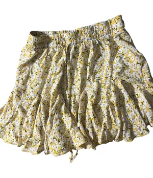 Aeropostale Yellow Floral Smocked Waist Skirt thumbnail 1