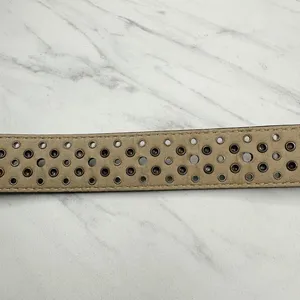 Studded Black Faux Leather Grommet Belt Womens Size Large (L) ✨ thumbnail 9