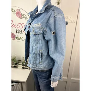 Cute Distressed Levi Jacket Size XL Blue thumbnail 2