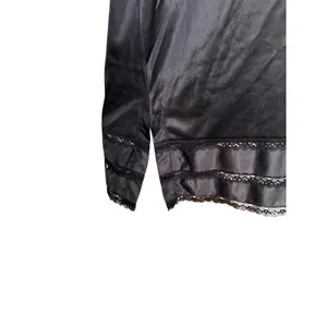 Vintage Sears Antron III Nylon Lace Half Slip Midi Skirt black Large goth thumbnail 3