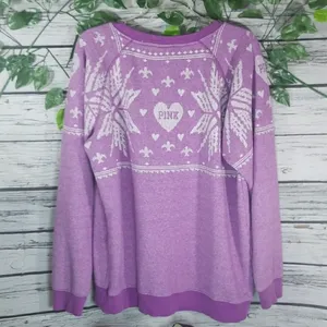 PINK - Victoria's Secret snowflake sweatshirt sz M thumbnail 7