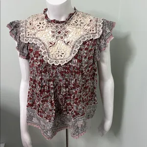 ANTHROPOLOGIE Othilia Malia Lace Top Medium thumbnail 3