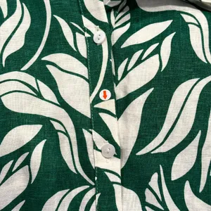 Soft Surroundings‎ Shirt Dress Steffi Linen Maxi Resort Button Up Leaf Green XL thumbnail 6