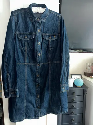 NWOT Frye Denim Button Down Mini Dress Dark Wash thumbnail 5