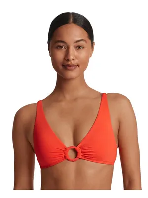 NWT Lauren Ralph Lauren Macrame O Ring Bikini Top Swim Persimmon Orange 10 thumbnail 1
