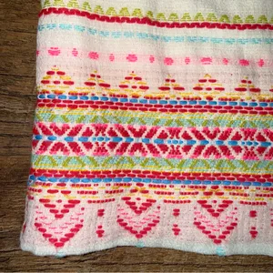 Amanda Uprichard White Fringe Knit Dress with Pink & Multicolor Embroidery thumbnail 8