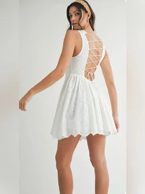 Nwt Mable Talore Lace Up Back Eyelet Dress thumbnail 3