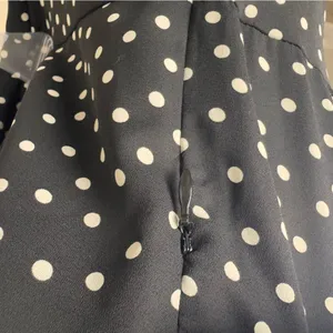 1990s VTG Dani Max Black & White‎ Polka Dot Rockabilly Maxi Dress w Ruffle Sz 14 thumbnail 5