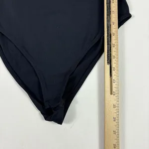 ZARA Bodysuit Womens M‎ Black One Piece Jersey Stretch Slimming High Leg thumbnail 5