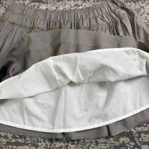 Abercrombie & Fitch Mini Skirt Womens Medium Grey Smocked Elastic Waist Logo Vtg thumbnail 6