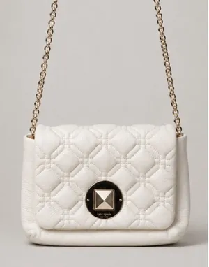 Kate Spade Naomi Astor Quilted Leather Crossbody Bag Bone Ivory thumbnail 1
