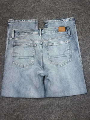 American Eagle Outfitters Ex-Boyfriend Light Wash Straight Jeans - Blue thumbnail 5