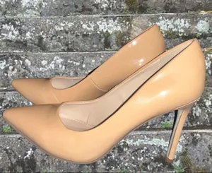 Nwot! Just Fab nude colored patten leather heels! thumbnail 7