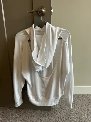 Alo White Hoodie Yoga Open Back thumbnail 3