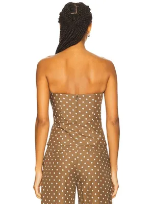 Amanda Uprichard x REVOLVE Soho Top in Chocolate Brown Polka Dot X-Small Womens thumbnail 2