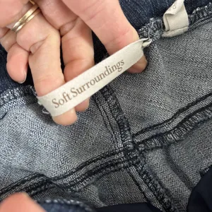 Soft Surroundings Blue‎ Supremely Soft Pull On Skinny Jeans Tall Medium thumbnail 2