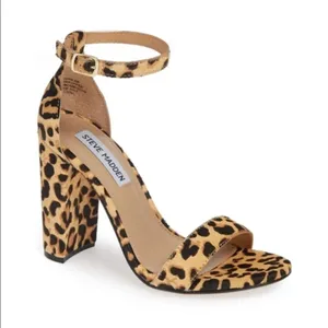 Steve Madden Carrson Real‎ Fur Sandal in Leopard Multi Size 7 thumbnail 1