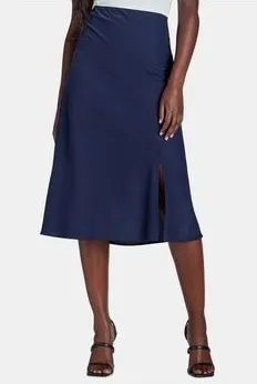 Time and Tru Womens Midi Slip Skirt Dark Navy Size L (12-14) thumbnail 1