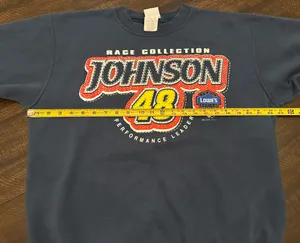 Chase Authentics Vtg Y2K NASCAR Mens Medium Faded Jimmie Johnson Racing Crewneck Sweatshirt Blue thumbnail 6