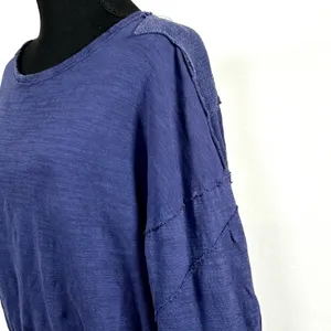 Free People We The Free‎ Blue Patchwork Slouchy Pullover Top Womens Medium Boho thumbnail 6