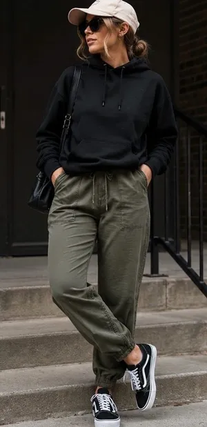 GAP Olive Green Tencel Blend Jogger Pants Medium Casual Drawstring Lounge thumbnail 1