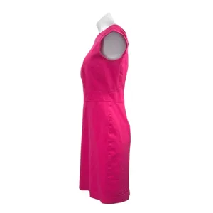 Ann Taylor Women Pink Short Cap Sleeve Crew Neck Career Mini Sheath Dress Size 8 thumbnail 2