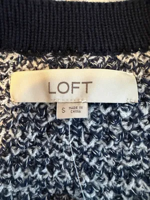 NWT LOFT Bouclé Cardigan Sweater Small Open Front Soft Classic Z16 thumbnail 4