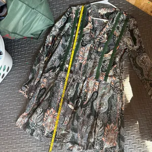 Umgee Green Paisley Floral Drop Waist Dress thumbnail 10