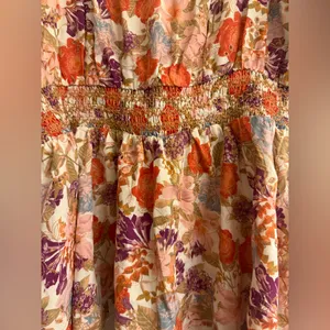 Torrid Harvest Floral Georgette Eyelet Smocked Waist Puff Sleeve Top - size 1 thumbnail 8