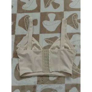 Windsor‎ Cream Corset-Inspired Pleated Bust Crop Top Small thumbnail 7