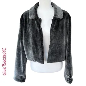 Vintage Faux Fur Cape Bolero Gray Size M/L thumbnail 2