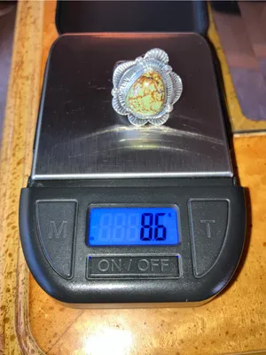 Genuine Green Turquoise Sterling Silver Ring Size 8 thumbnail 9