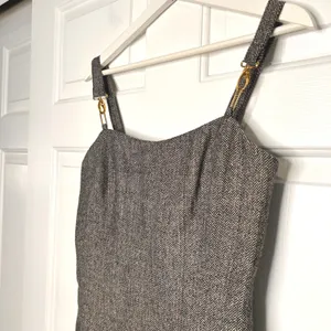 VERTIGO PARIS Tweed Herringbone Dress‎ Jumper Small thumbnail 2
