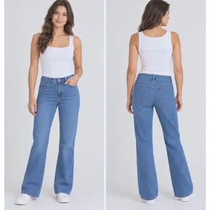 Halara Women's Petite M Flare Leg Jeans Light Wash Stretch Denim Pants thumbnail 2