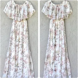NWT SHOW ME YOUR MUMU Floral Maxi Dress SMALL Hacienda in Ivory Crisp thumbnail 4