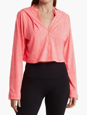 90 Degree by Reflex‎ Pink Half Zip Pullover Hoodie Size Large NWT thumbnail 1
