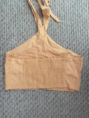 Abercrombie Orange Halter Crop Top thumbnail 2
