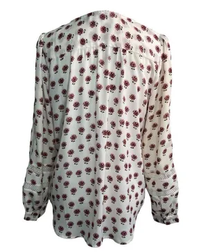 Loft Floral Eyelet Blouse White M thumbnail 11