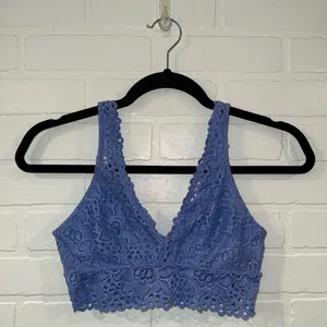 Aerie Lace Pullover Wireless Lined Bralette in Blue thumbnail 2
